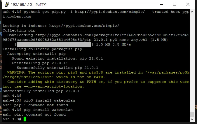未找到pip命令，哪怕换pip install也不行